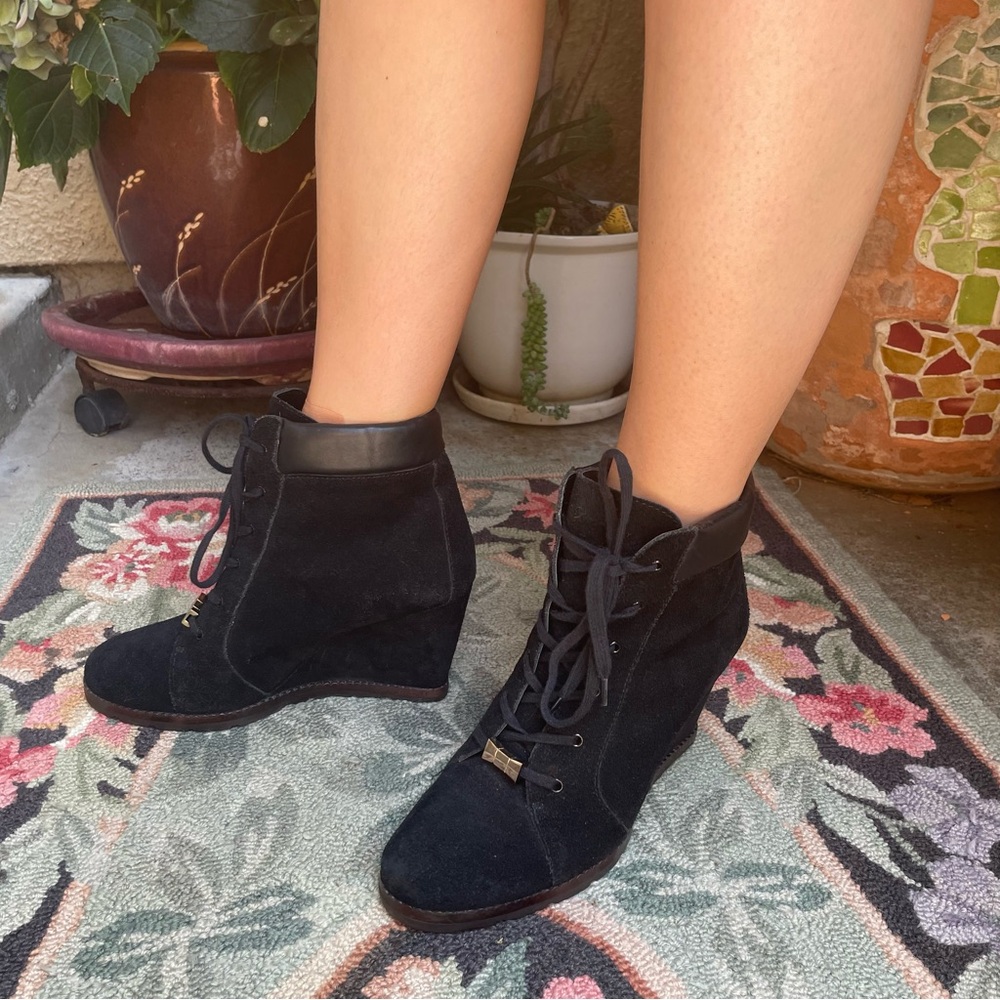 Vintage Kate Spade Black Lace Up Boots